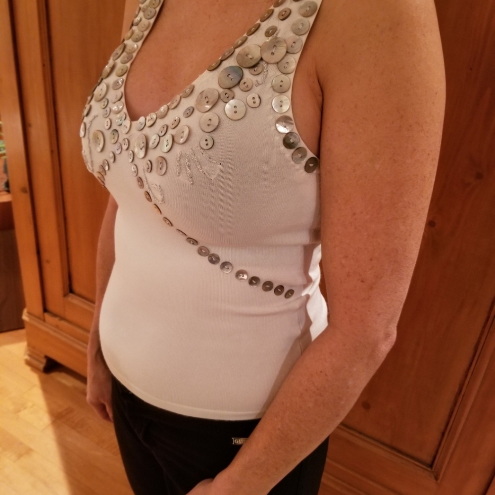 Shell Buttons, Embellished Top